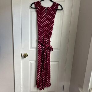 Polka Dot Sleeveless Dress - Red